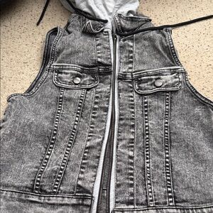 Zumba denim vest with hoodie M NWOT